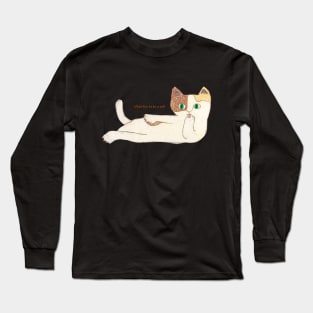 What fun to be a cat? Looks like child's drawing. Through children's eyes Long Sleeve T-Shirt